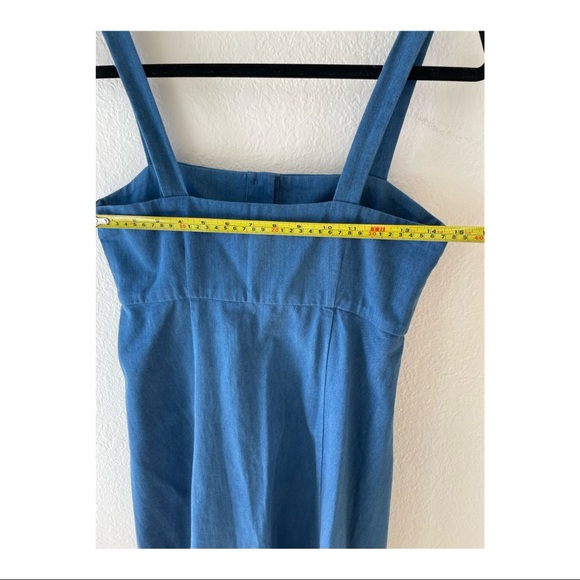 Sezane Button Front Loda Dress in Denim - Picture 3 of 4
